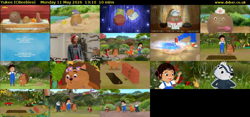 Yukee (CBeebies) Monday 11 May 2026 13:10 - 13:20