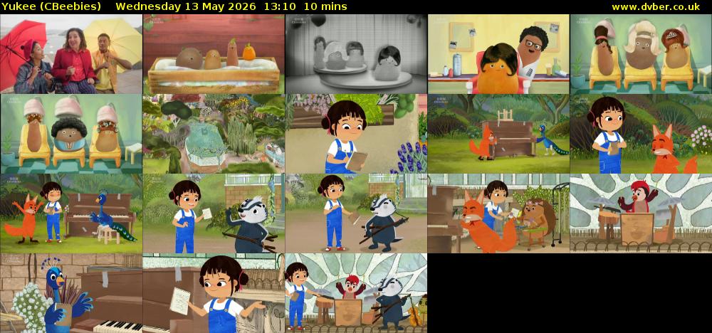 Yukee (CBeebies) Wednesday 13 May 2026 13:10 - 13:20