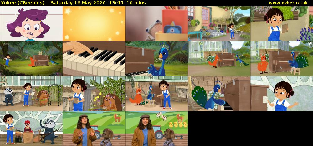 Yukee (CBeebies) Saturday 16 May 2026 13:45 - 13:55