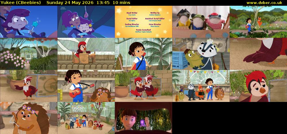 Yukee (CBeebies) Sunday 24 May 2026 13:45 - 13:55