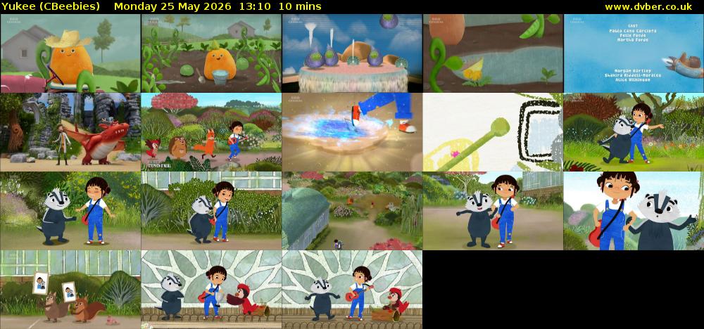 Yukee (CBeebies) Monday 25 May 2026 13:10 - 13:20