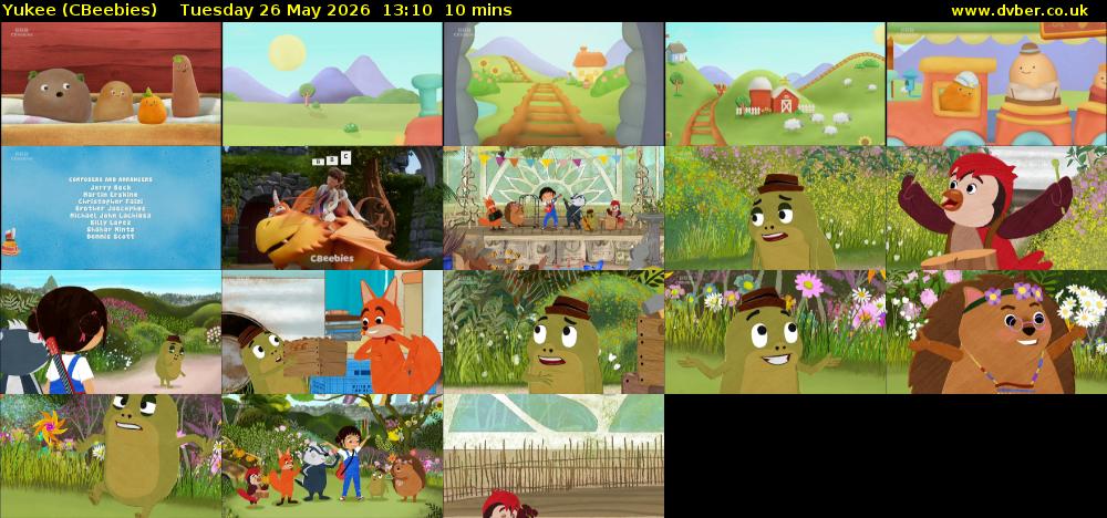 Yukee (CBeebies) Tuesday 26 May 2026 13:10 - 13:20