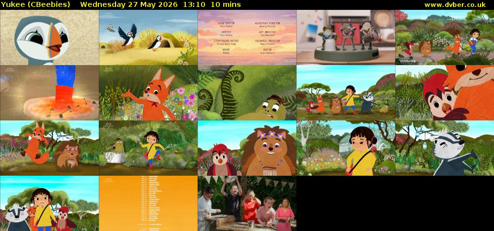 Yukee (CBeebies) Wednesday 27 May 2026 13:10 - 13:20