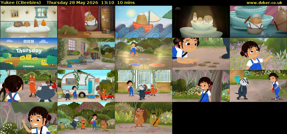 Yukee (CBeebies) Thursday 28 May 2026 13:10 - 13:20