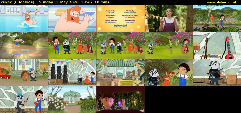 Yukee (CBeebies) Sunday 31 May 2026 13:45 - 13:55