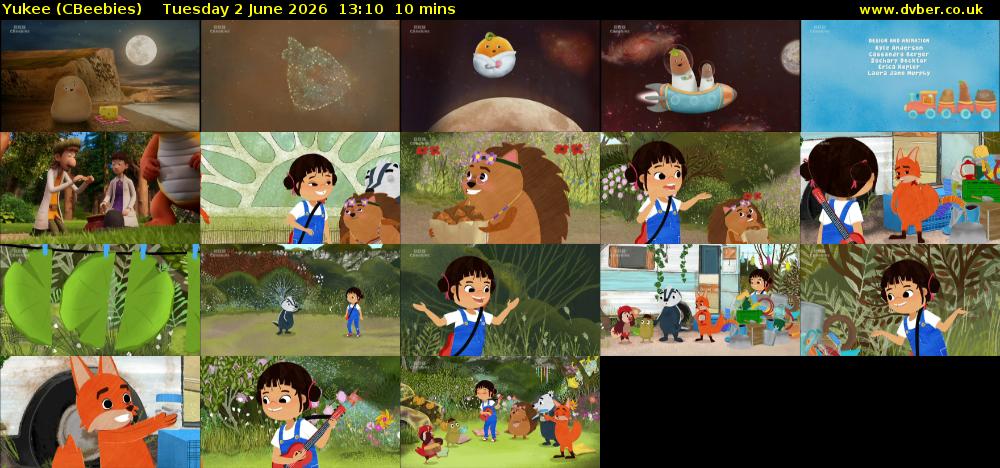Yukee (CBeebies) Tuesday 2 June 2026 13:10 - 13:20