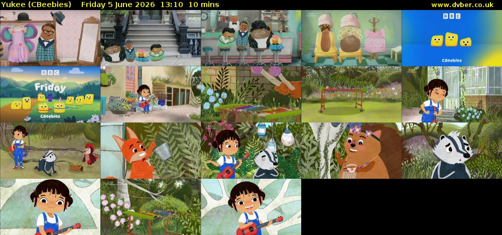 Yukee (CBeebies) Friday 5 June 2026 13:10 - 13:20