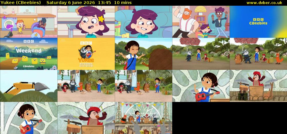 Yukee (CBeebies) Saturday 6 June 2026 13:45 - 13:55