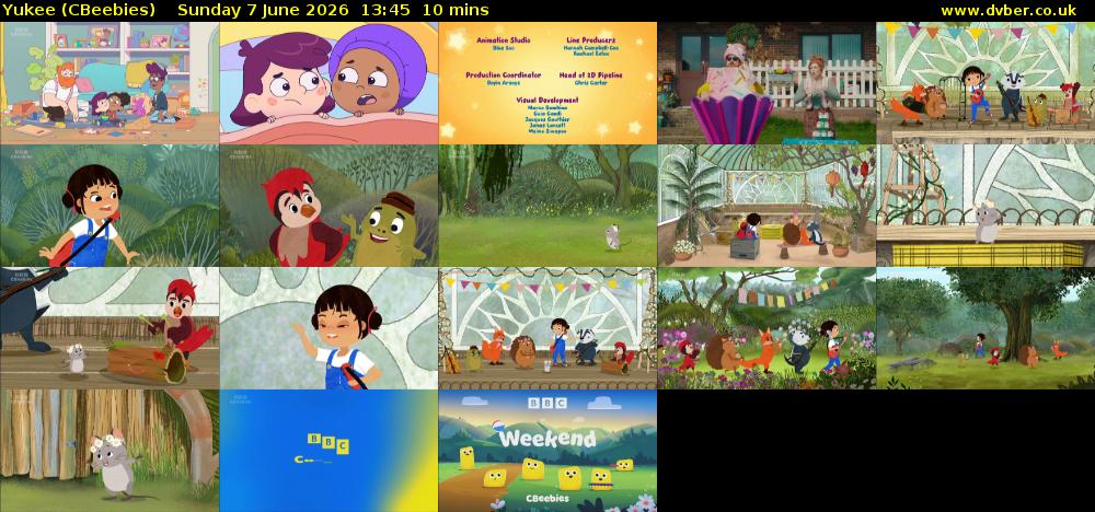 Yukee (CBeebies) Sunday 7 June 2026 13:45 - 13:55