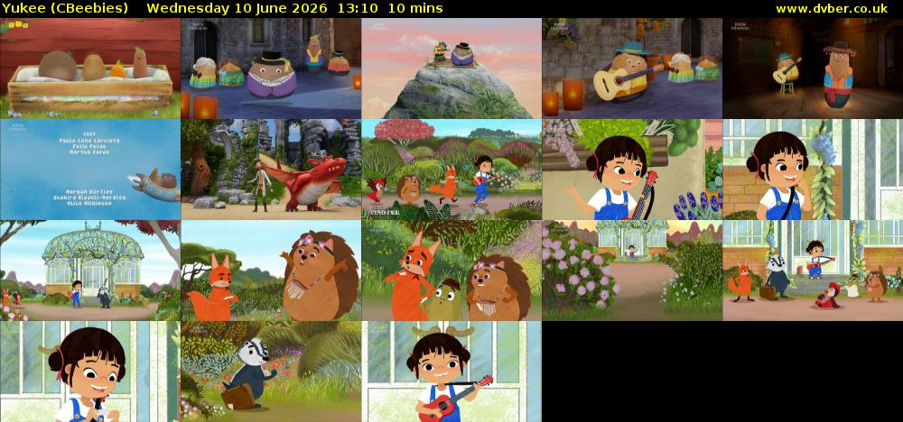 Yukee (CBeebies) Wednesday 10 June 2026 13:10 - 13:20