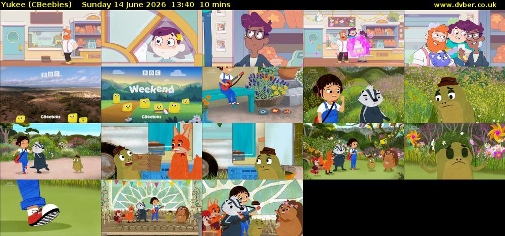 Yukee (CBeebies) Sunday 14 June 2026 13:40 - 13:50
