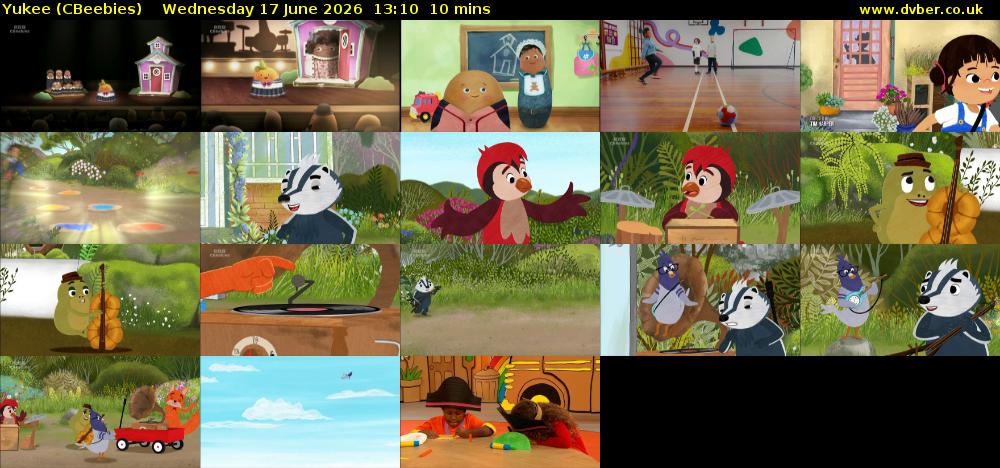 Yukee (CBeebies) Wednesday 17 June 2026 13:10 - 13:20
