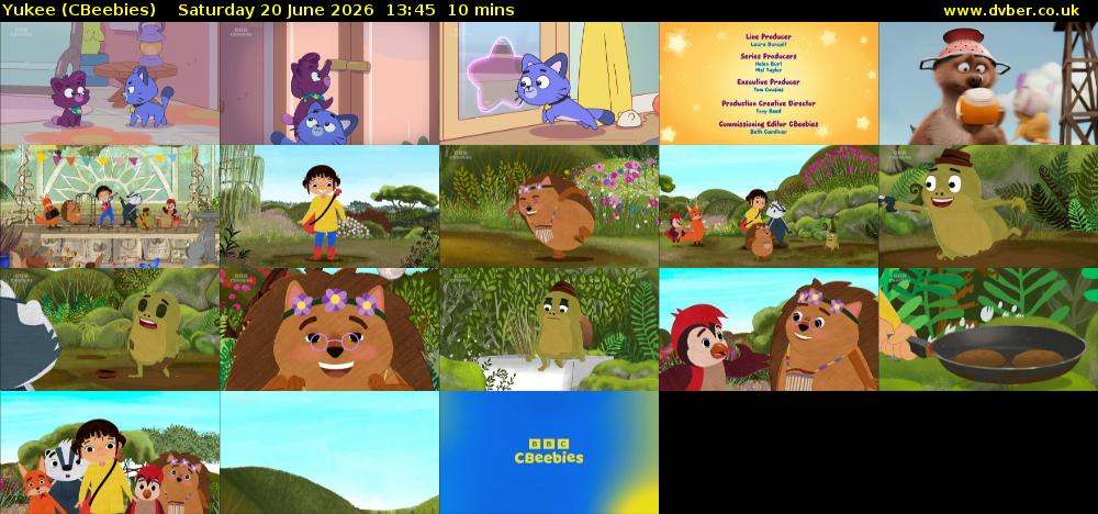 Yukee (CBeebies) Saturday 20 June 2026 13:45 - 13:55