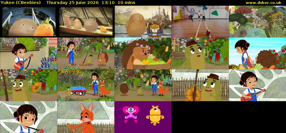 Yukee (CBeebies) Thursday 25 June 2026 13:10 - 13:20