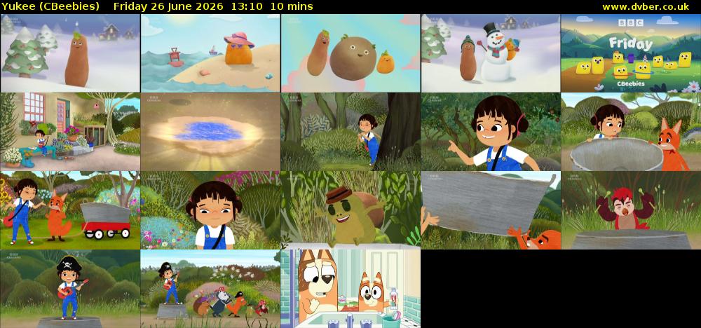 Yukee (CBeebies) Friday 26 June 2026 13:10 - 13:20
