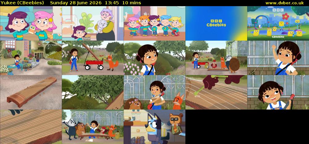 Yukee (CBeebies) Sunday 28 June 2026 13:45 - 13:55