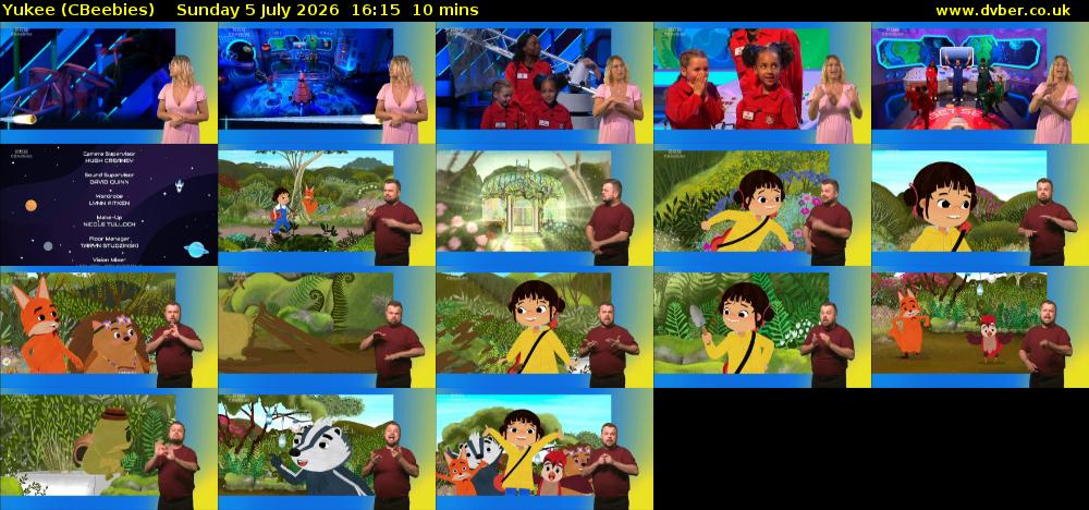 Yukee (CBeebies) Sunday 5 July 2026 16:15 - 16:25