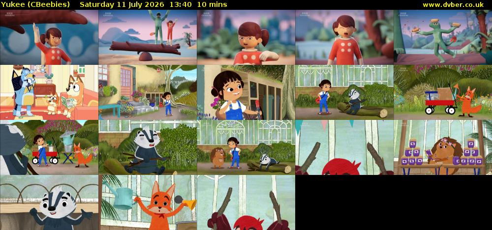 Yukee (CBeebies) Saturday 11 July 2026 13:40 - 13:50