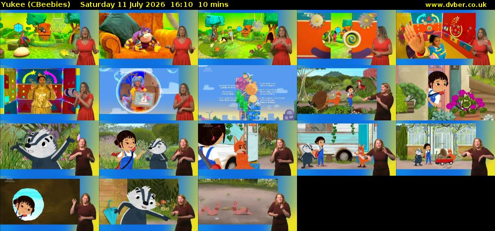 Yukee (CBeebies) Saturday 11 July 2026 16:10 - 16:20