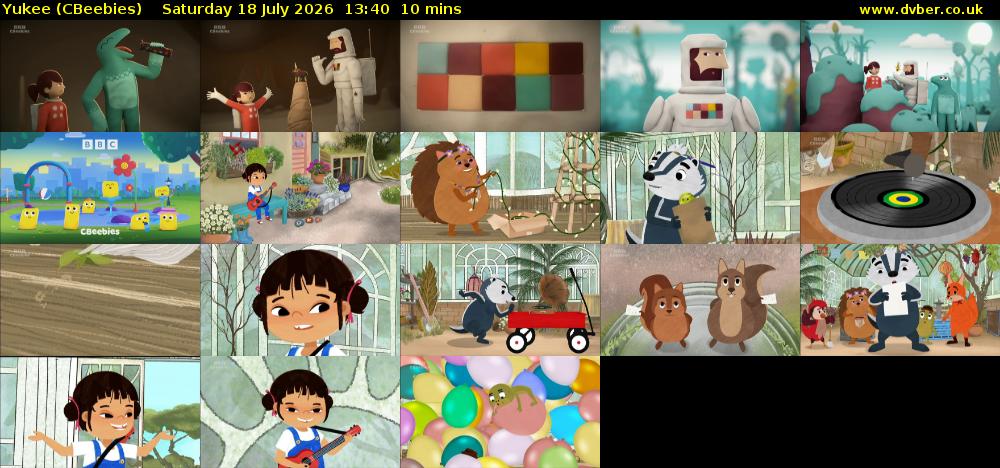 Yukee (CBeebies) Saturday 18 July 2026 13:40 - 13:50