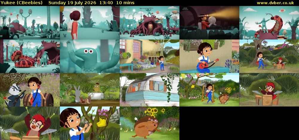 Yukee (CBeebies) Sunday 19 July 2026 13:40 - 13:50