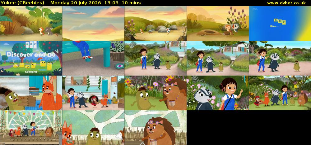 Yukee (CBeebies) Monday 20 July 2026 13:05 - 13:15