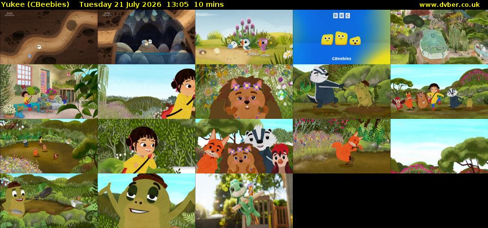Yukee (CBeebies) Tuesday 21 July 2026 13:05 - 13:15