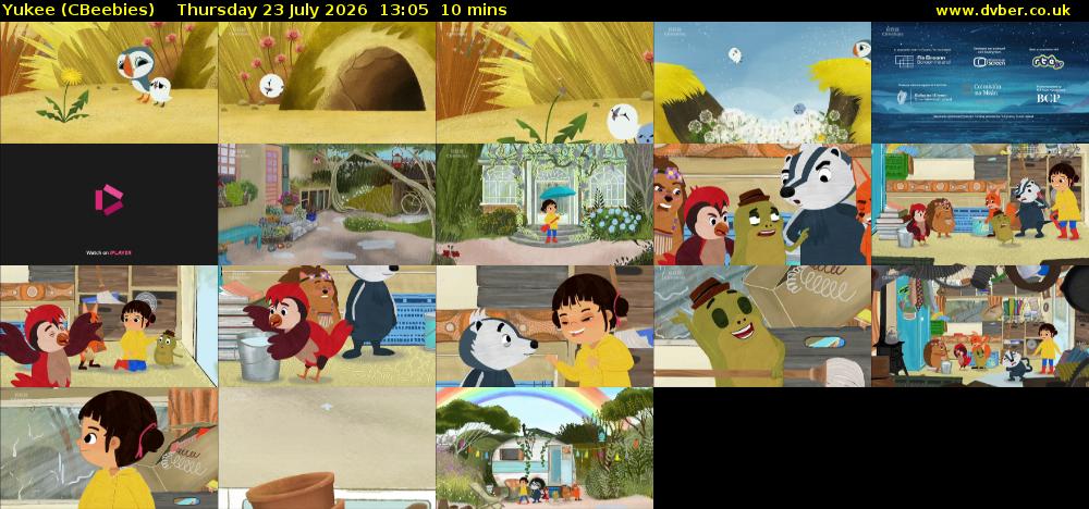 Yukee (CBeebies) Thursday 23 July 2026 13:05 - 13:15