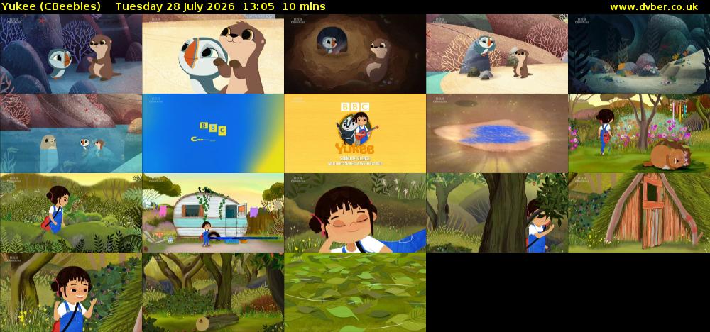 Yukee (CBeebies) Tuesday 28 July 2026 13:05 - 13:15