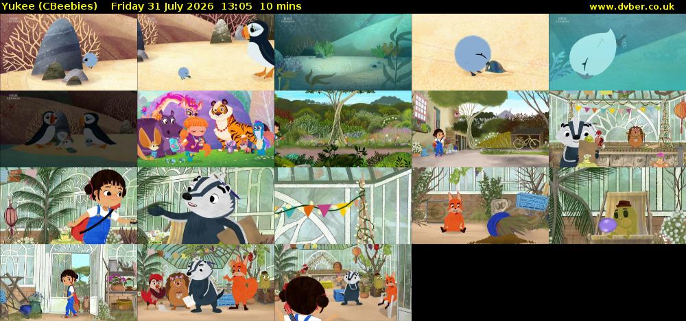 Yukee (CBeebies) Friday 31 July 2026 13:05 - 13:15