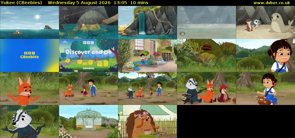 Yukee (CBeebies) Wednesday 5 August 2026 13:05 - 13:15