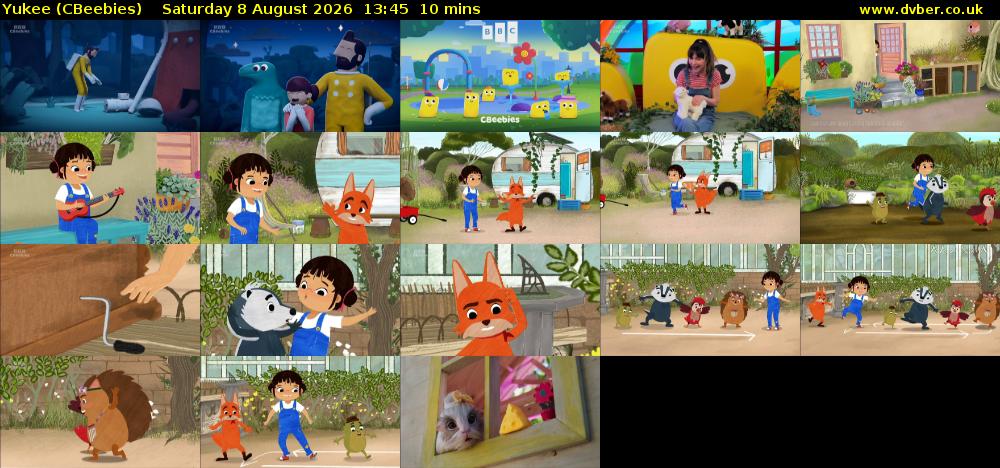 Yukee (CBeebies) Saturday 8 August 2026 13:45 - 13:55