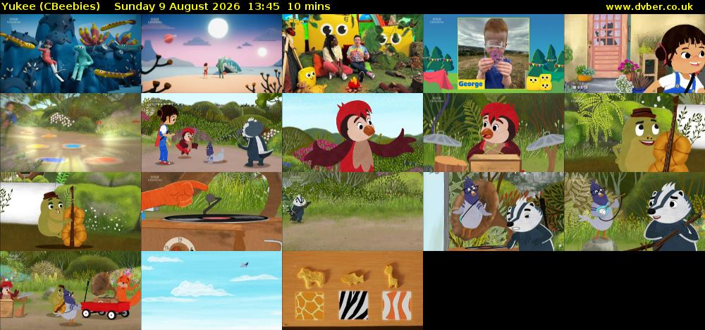 Yukee (CBeebies) Sunday 9 August 2026 13:45 - 13:55