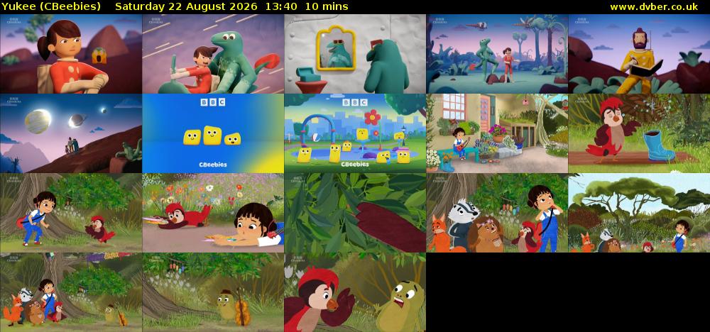 Yukee (CBeebies) Saturday 22 August 2026 13:40 - 13:50