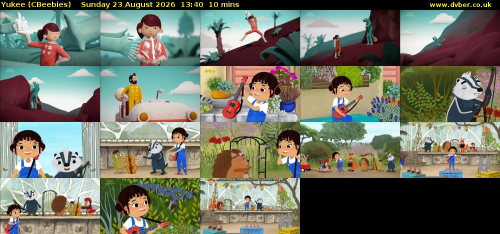 Yukee (CBeebies) Sunday 23 August 2026 13:40 - 13:50