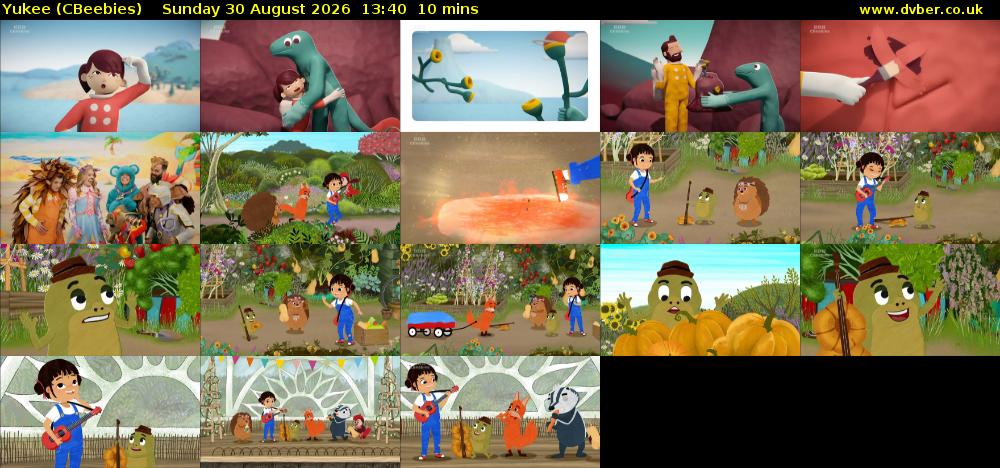 Yukee (CBeebies) Sunday 30 August 2026 13:40 - 13:50