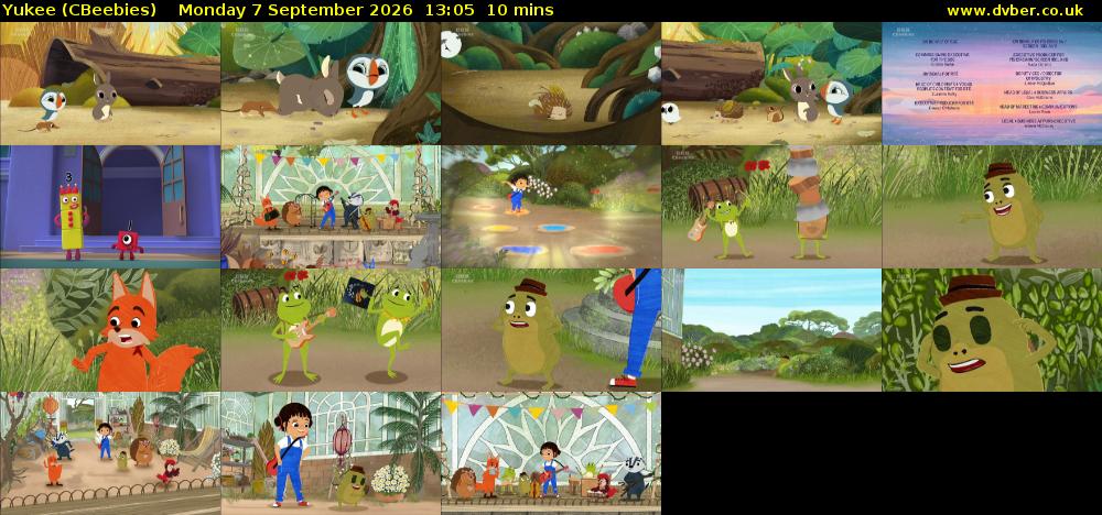 Yukee (CBeebies) Monday 7 September 2026 13:05 - 13:15
