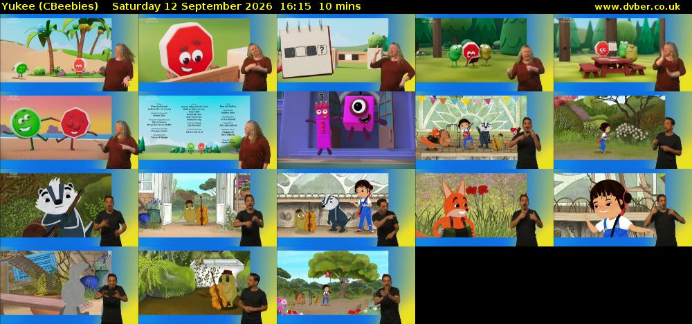 Yukee (CBeebies) Saturday 12 September 2026 16:15 - 16:25