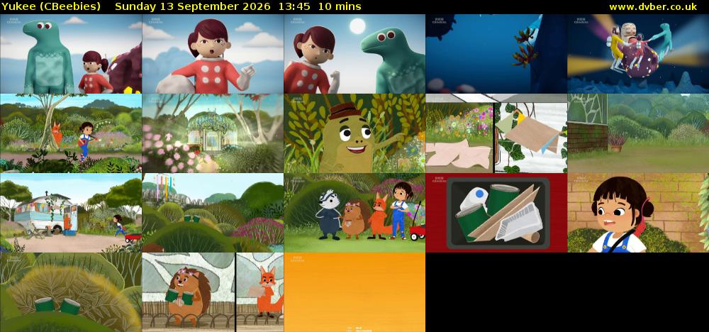Yukee (CBeebies) Sunday 13 September 2026 13:45 - 13:55