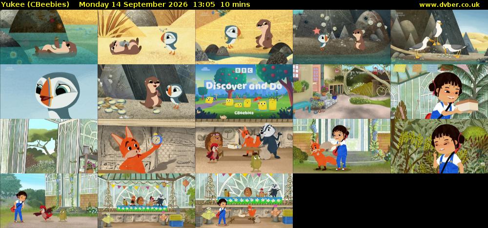 Yukee (CBeebies) Monday 14 September 2026 13:05 - 13:15