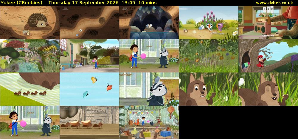Yukee (CBeebies) Thursday 17 September 2026 13:05 - 13:15