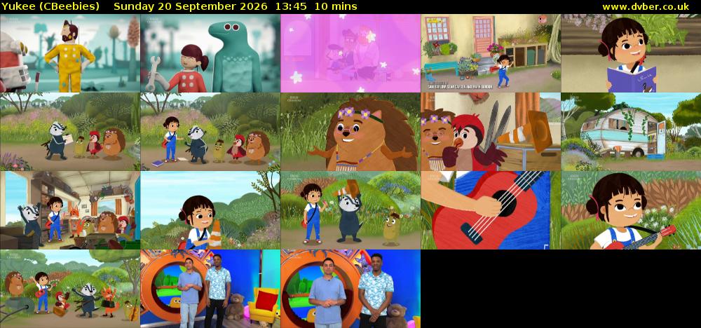 Yukee (CBeebies) Sunday 20 September 2026 13:45 - 13:55