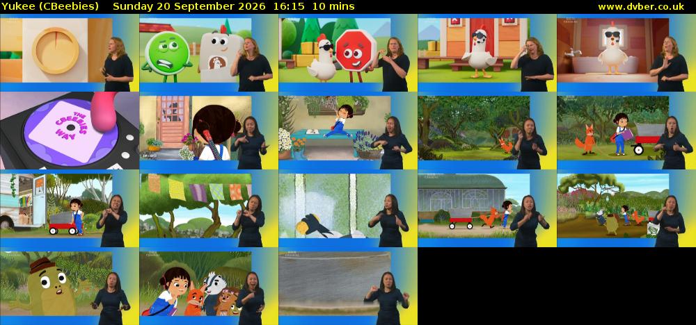 Yukee (CBeebies) Sunday 20 September 2026 16:15 - 16:25