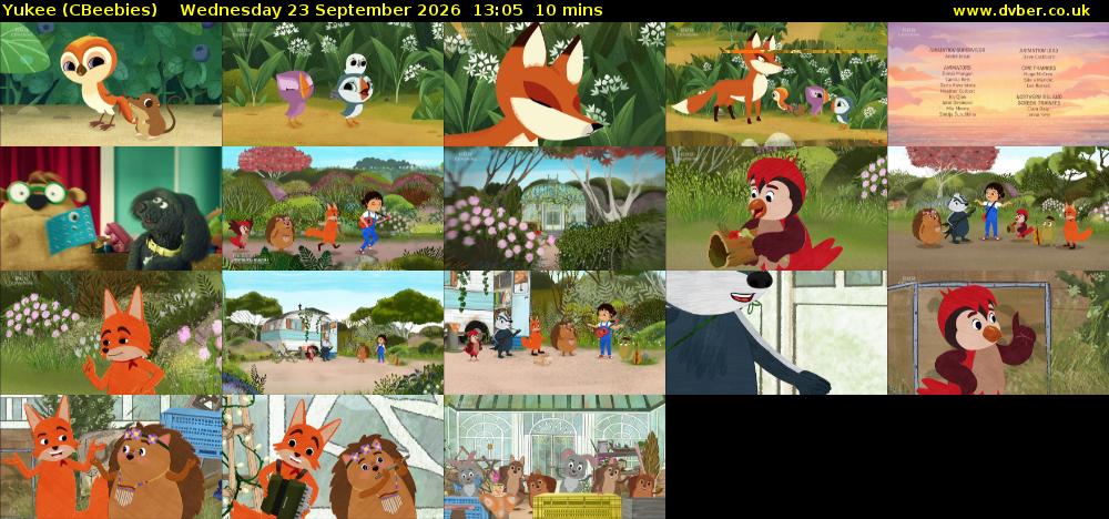 Yukee (CBeebies) Wednesday 23 September 2026 13:05 - 13:15