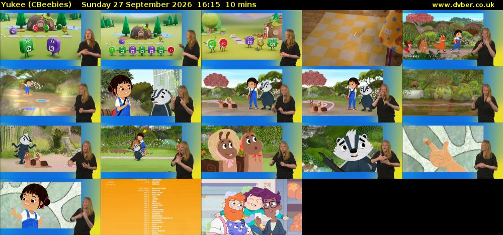 Yukee (CBeebies) Sunday 27 September 2026 16:15 - 16:25