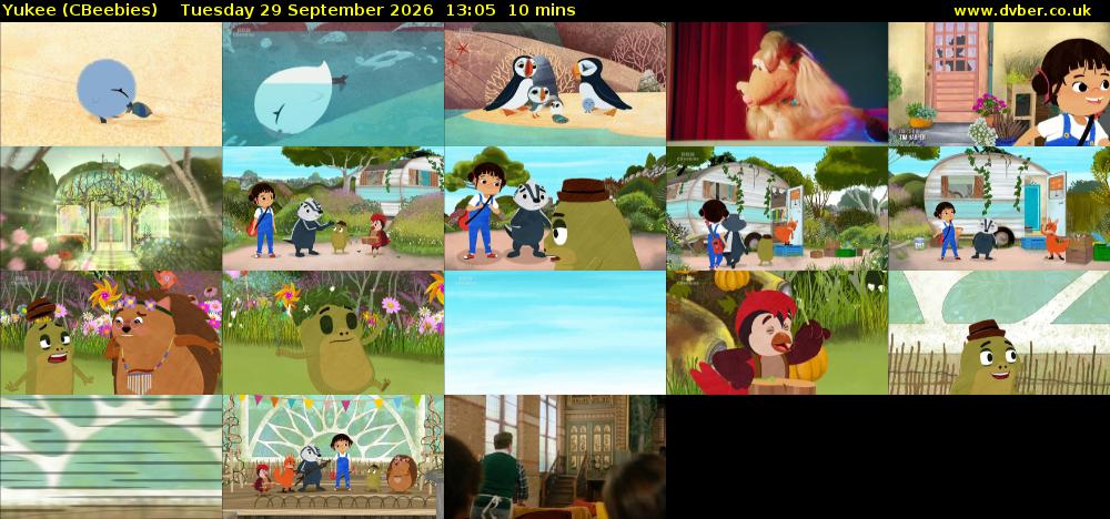 Yukee (CBeebies) Tuesday 29 September 2026 13:05 - 13:15