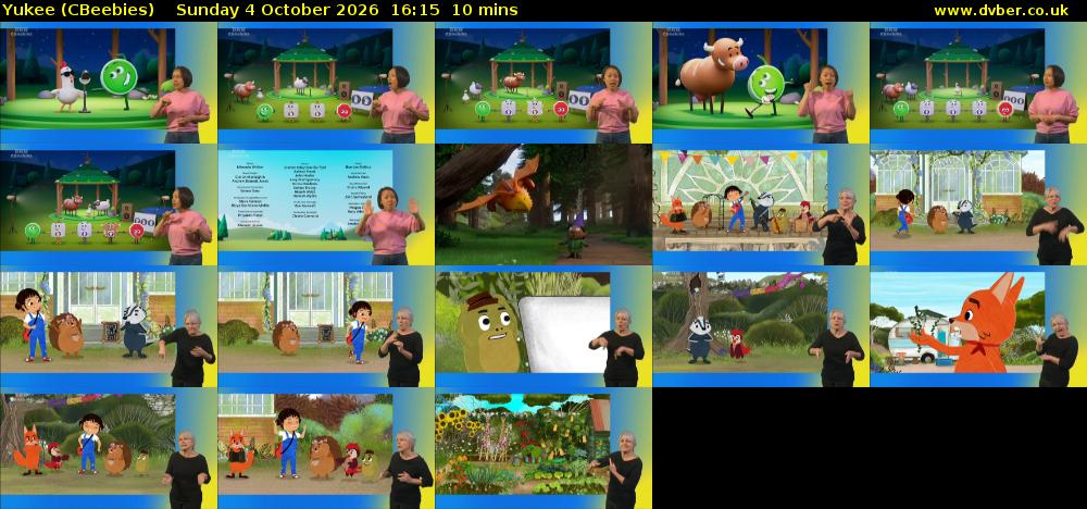 Yukee (CBeebies) Sunday 4 October 2026 16:15 - 16:25