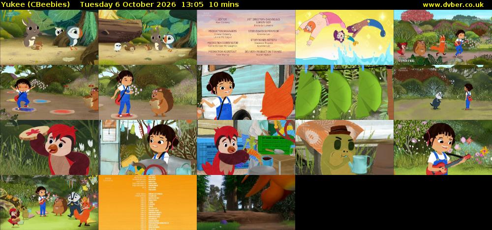Yukee (CBeebies) Tuesday 6 October 2026 13:05 - 13:15