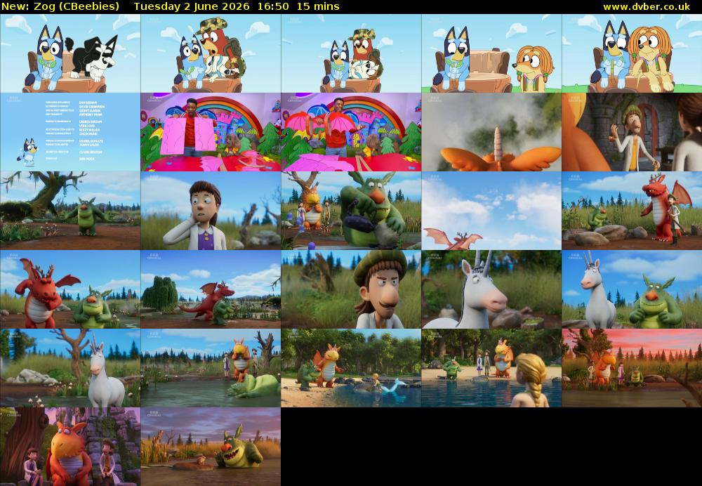 Zog (CBeebies) Tuesday 2 June 2026 16:50 - 17:05