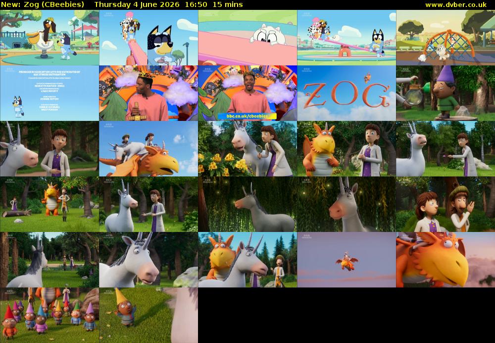 Zog (CBeebies) Thursday 4 June 2026 16:50 - 17:05